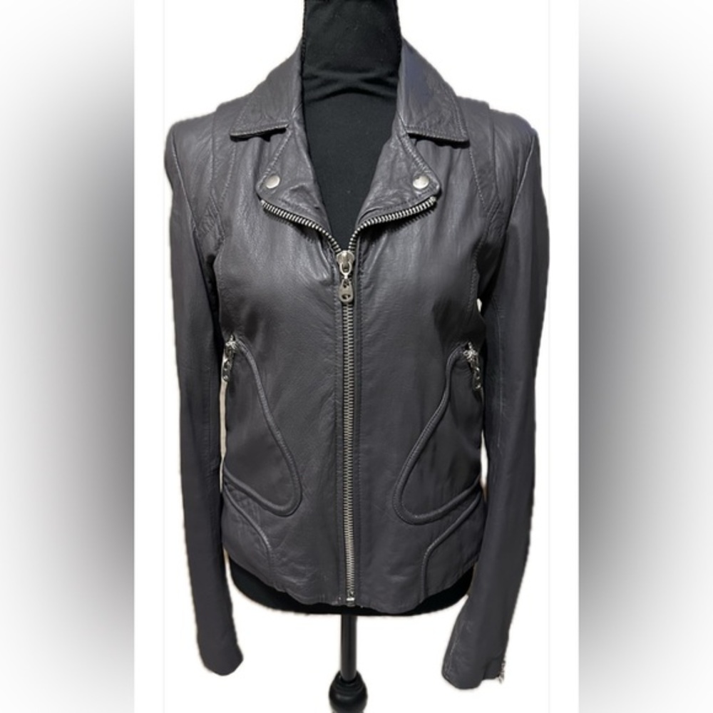 Sita Murt Chic Women's Black Leather Jacket Large